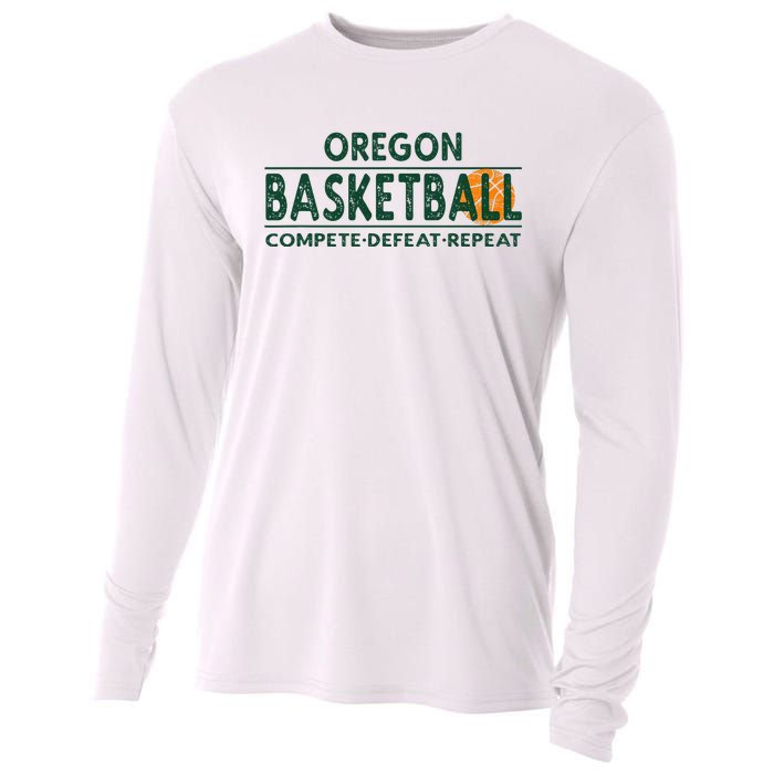 Oregon Basketball Compete Defeat Repeat Cooling Performance Long Sleeve Crew