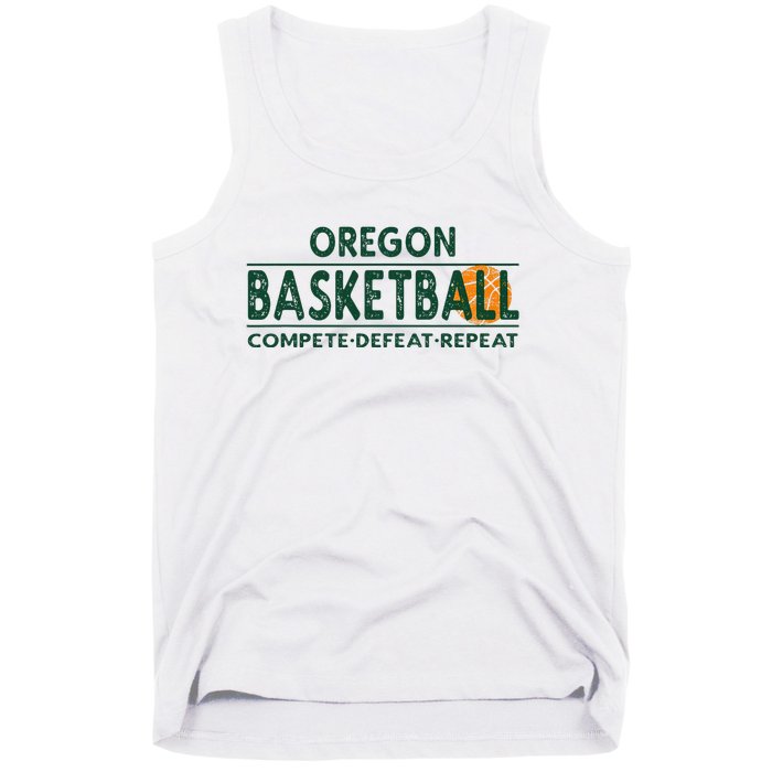 Oregon Basketball Compete Defeat Repeat Tank Top