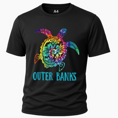 Outer Banks Carolina Sea Turtle Hibiscus Tie Dye Summer Performance Shirt