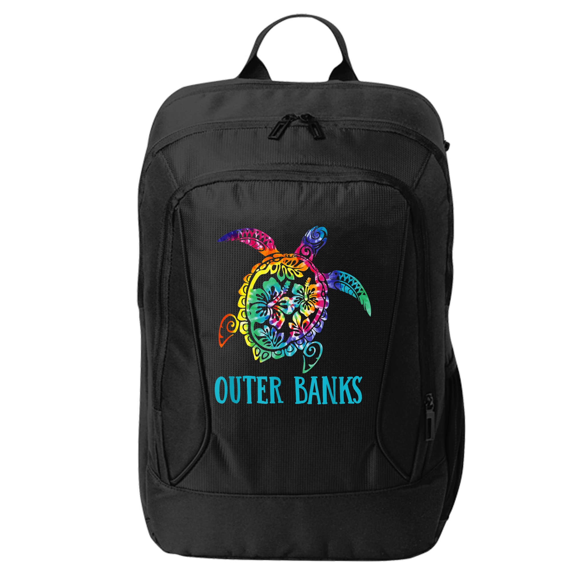 Outer Banks Carolina Sea Turtle Hibiscus Tie Dye Summer City Backpack