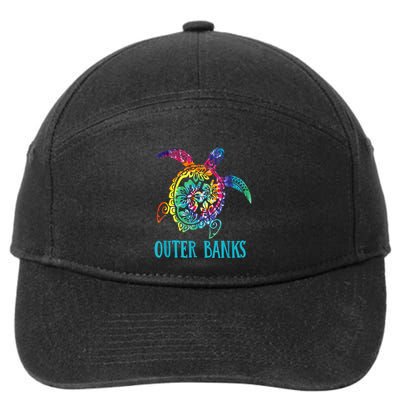 Outer Banks Carolina Sea Turtle Hibiscus Tie Dye Summer 7-Panel Snapback Hat