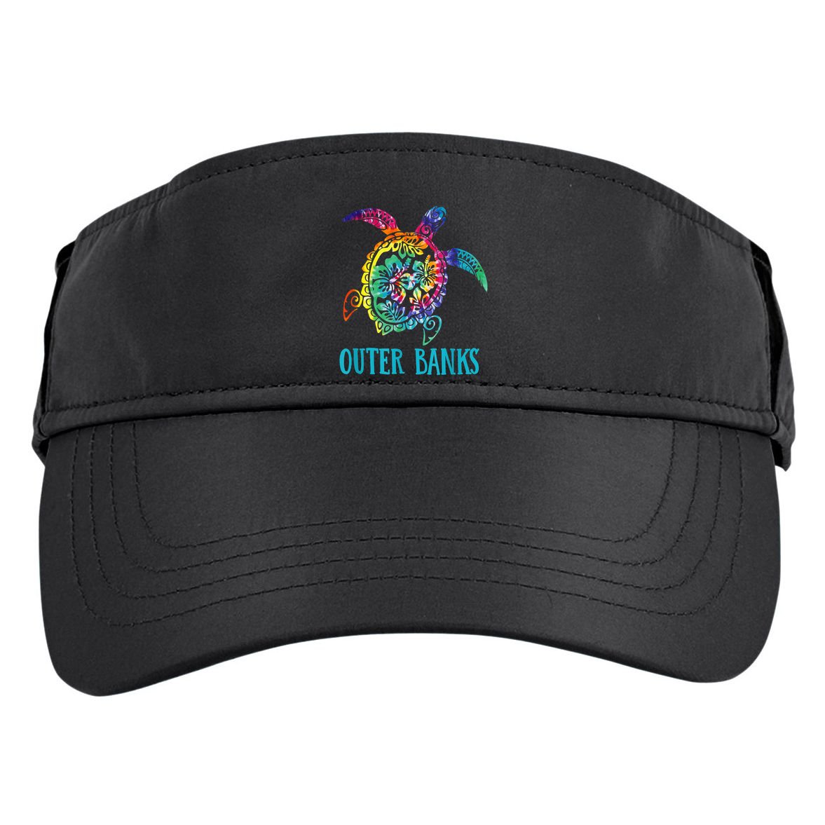 Outer Banks Carolina Sea Turtle Hibiscus Tie Dye Summer Adult Drive Performance Visor
