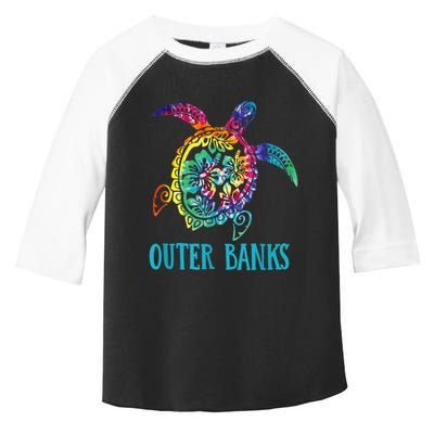 Outer Banks Carolina Sea Turtle Hibiscus Tie Dye Summer Toddler Fine Jersey T-Shirt