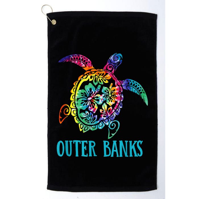 Outer Banks Carolina Sea Turtle Hibiscus Tie Dye Summer Golf Towel