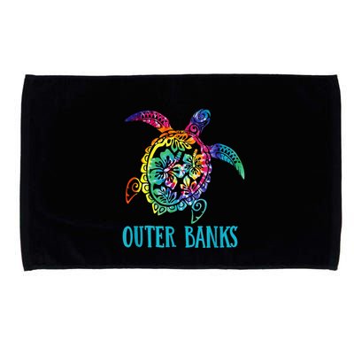 Outer Banks Carolina Sea Turtle Hibiscus Tie Dye Summer Microfiber Hand Towel