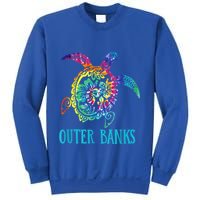 Outer Banks Carolina Sea Turtle Hibiscus Tie Dye Summer Sweatshirt