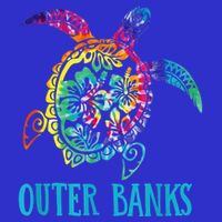 Outer Banks Carolina Sea Turtle Hibiscus Tie Dye Summer Sweatshirt