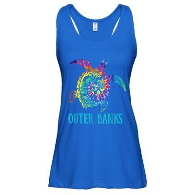 Outer Banks Carolina Sea Turtle Hibiscus Tie Dye Summer Ladies Essential Flowy Tank