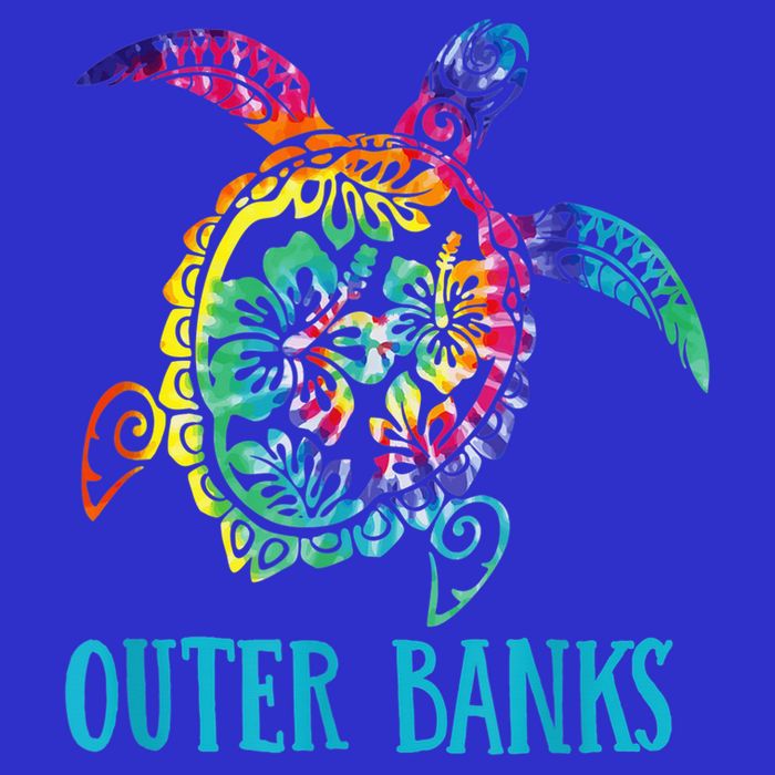 Outer Banks Carolina Sea Turtle Hibiscus Tie Dye Summer Sustainable Beanie