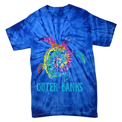 Outer Banks Carolina Sea Turtle Hibiscus Tie Dye Summer Tie-Dye T-Shirt