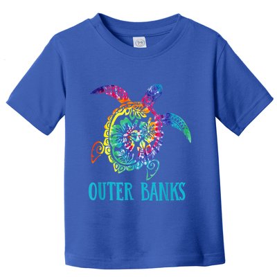 Outer Banks Carolina Sea Turtle Hibiscus Tie Dye Summer Toddler T-Shirt
