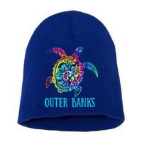 Outer Banks Carolina Sea Turtle Hibiscus Tie Dye Summer Short Acrylic Beanie