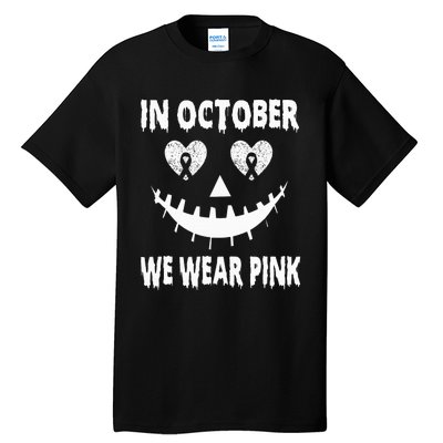 October Breast Cancer Awareness Pumpkin Halloween Tall T-Shirt