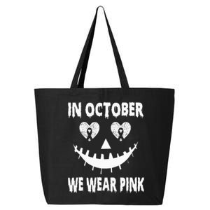 October Breast Cancer Awareness Pumpkin Halloween 25L Jumbo Tote