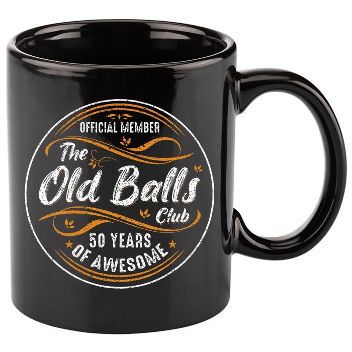Old Balls Club 50th Birthday 50 Years Of Awesome 11oz C Handle Ceramic Mug