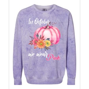 October Breast Cancer Gift Colorblast Crewneck Sweatshirt