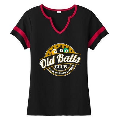 Old Balls Club Pool 8 Ball Billiards Division For Ladies Halftime Notch Neck Tee