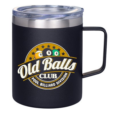 Old Balls Club Pool 8 Ball Billiards Division For 12oz Stainless Steel Coffee Mug