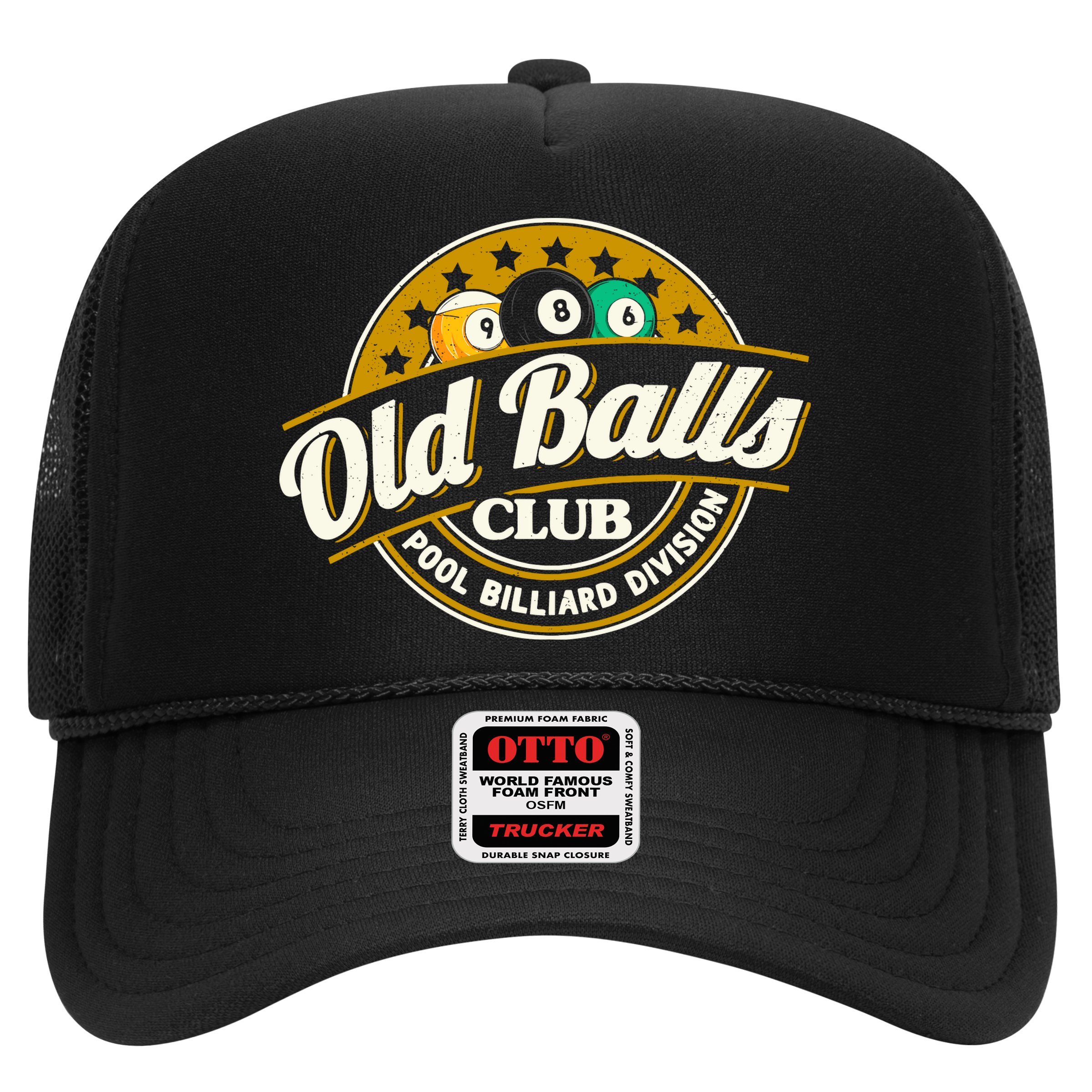 Old Balls Club Pool 8 Ball Billiards Division For Hat