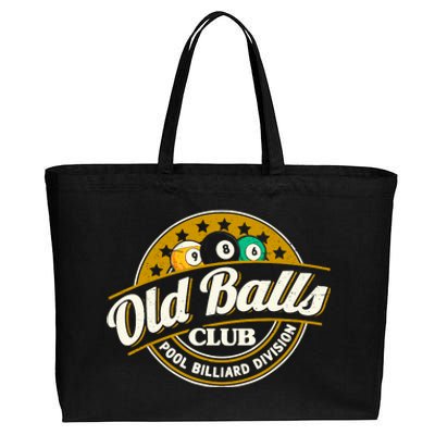 Old Balls Club Pool 8 Ball Billiards Division For Cotton Canvas Jumbo Tote