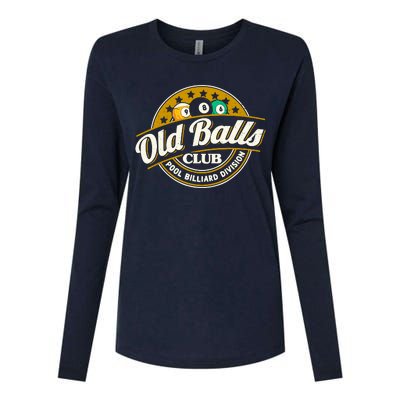 Old Balls Club Pool 8 Ball Billiards Division For Womens Cotton Relaxed Long Sleeve T-Shirt