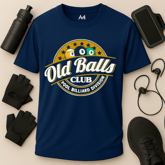 Old Balls Club Pool 8 Ball Billiards Division For Performance Shirt