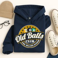 Old Balls Club Pool 8 Ball Billiards Division For Hoodie