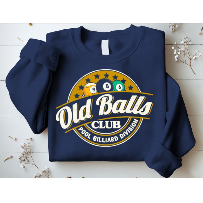 Old Balls Club Pool 8 Ball Billiards Division For Sweatshirt