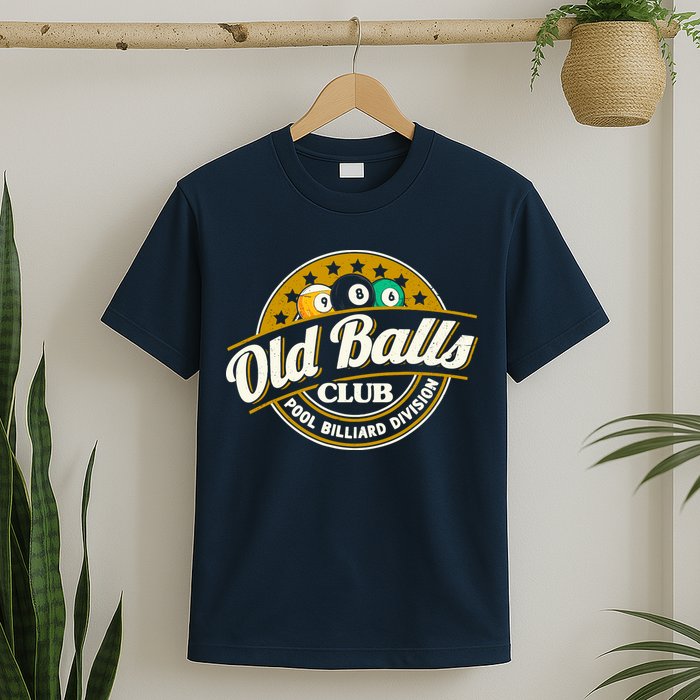 Old Balls Club Pool 8 Ball Billiards Division For T-Shirt