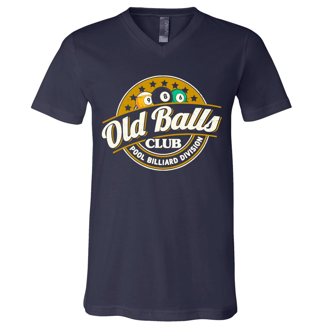 Old Balls Club Pool 8 Ball Billiards Division For V-Neck T-Shirt