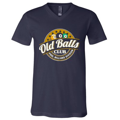 Old Balls Club Pool 8 Ball Billiards Division For V-Neck T-Shirt