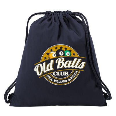 Old Balls Club Pool 8 Ball Billiards Division For Drawstring Bag