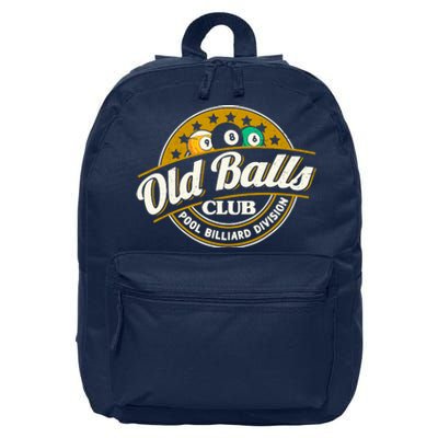 Old Balls Club Pool 8 Ball Billiards Division For 16 in Basic Backpack