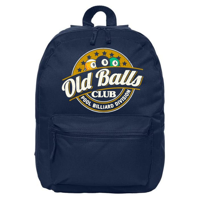 Old Balls Club Pool 8 Ball Billiards Division For 16 in Basic Backpack