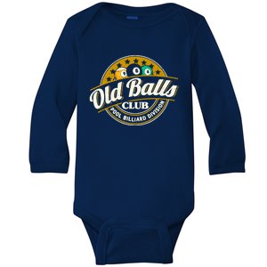 Old Balls Club Pool 8 Ball Billiards Division For Baby Long Sleeve Bodysuit