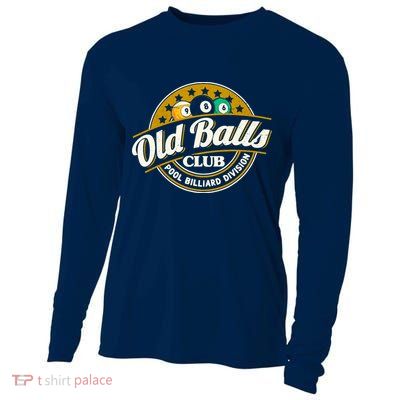 Old Balls Club Pool 8 Ball Billiards Division For Cooling Performance Long Sleeve Crew