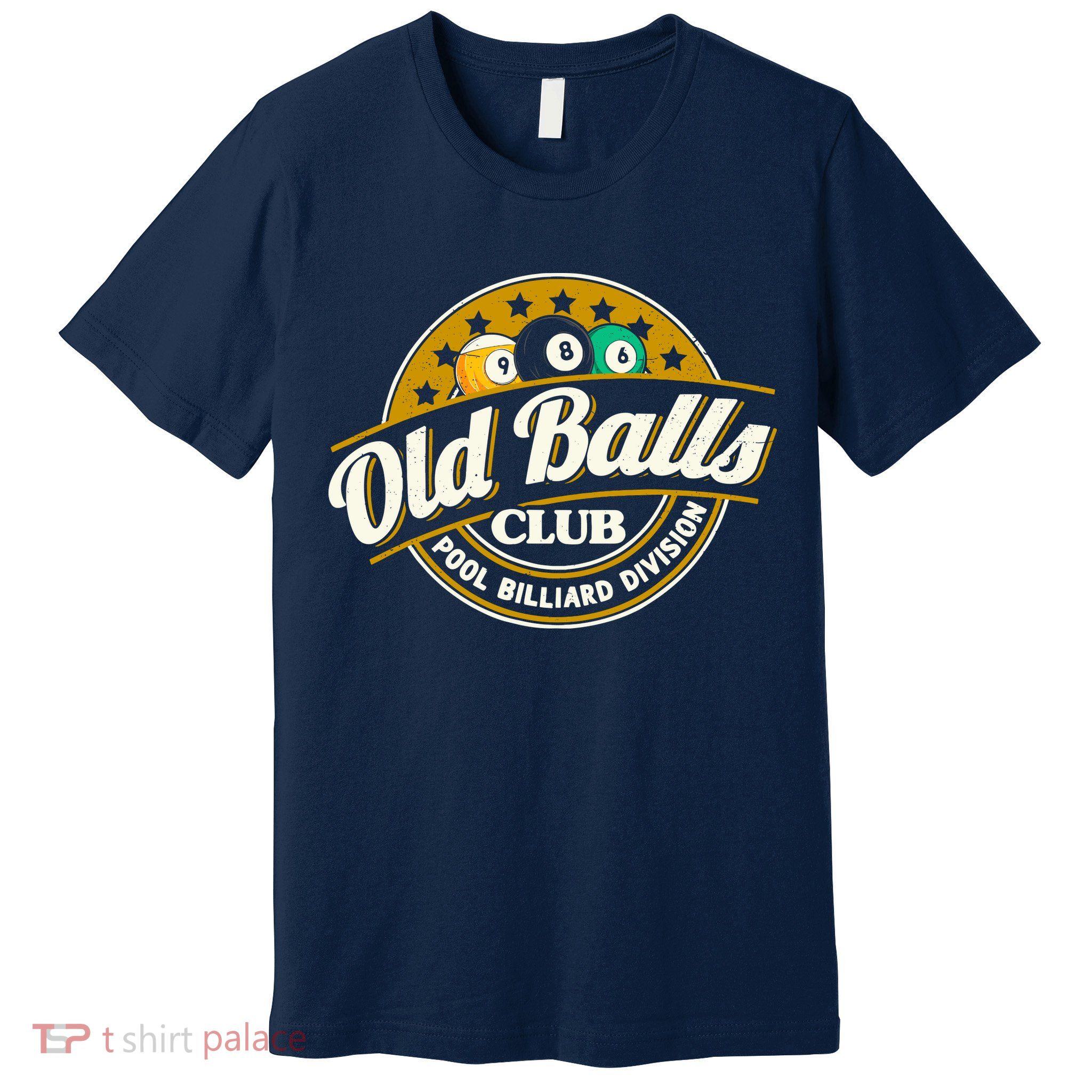 Old Balls Club Pool 8 Ball Billiards Division For Premium T-Shirt