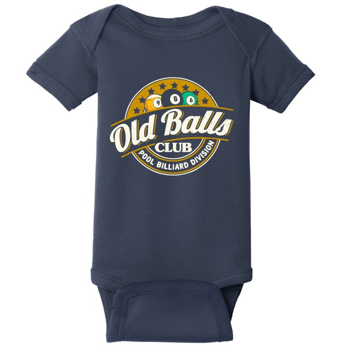 Old Balls Club Pool 8 Ball Billiards Division For Baby Bodysuit