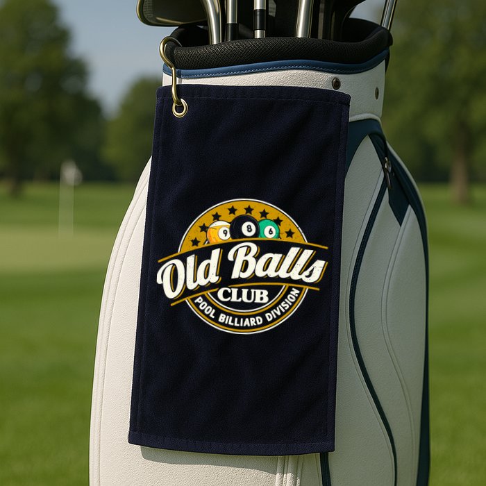 Old Balls Club Pool 8 Ball Billiards Division For Golf Towel