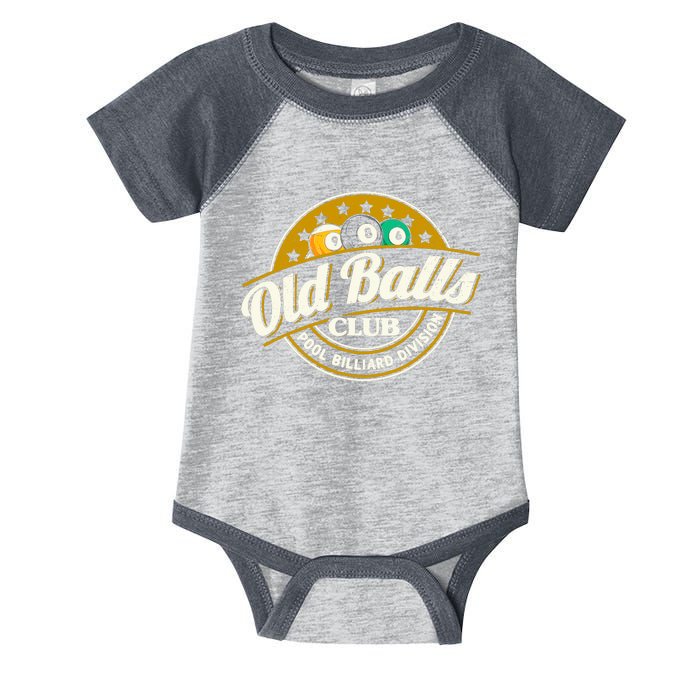 Old Balls Club Pool 8 Ball Billiards Division For Infant Baby Jersey Bodysuit