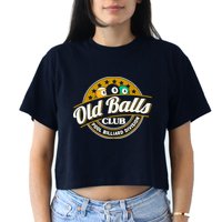 Old Balls Club Pool 8 Ball Billiards Division For Crop Top