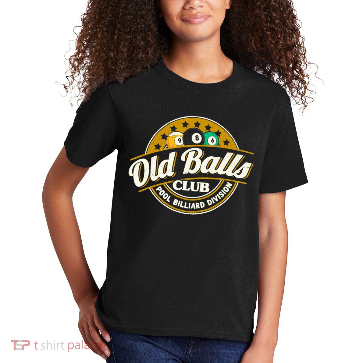 Old Balls Club Pool 8 Ball Billiards Division For Kids T-Shirt