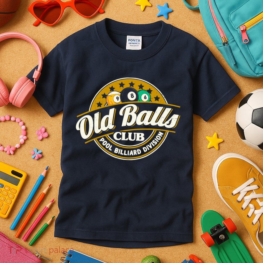 Old Balls Club Pool 8 Ball Billiards Division For Kids T-Shirt