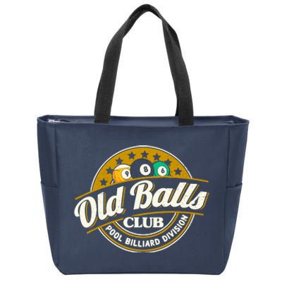 Old Balls Club Pool 8 Ball Billiards Division For Zip Tote Bag