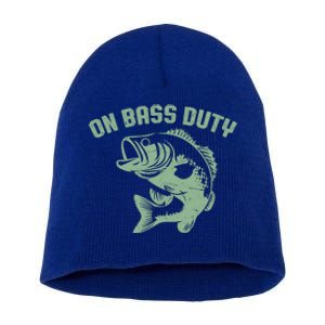 On Bass Duty Bass Fishing Meaningful Gift Short Acrylic Beanie