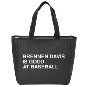 Obviousshirts Brennen Davis Is Good At Baseball Zip Tote Bag