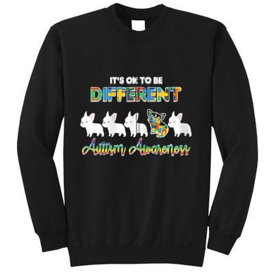 Ok Be Different Dog Puppy Puzzle Autism Awareness Autistic Zip Hoodie Sweatshirt