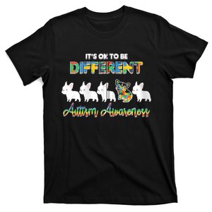 Ok Be Different Dog Puppy Puzzle Autism Awareness Autistic Zip Hoodie T-Shirt