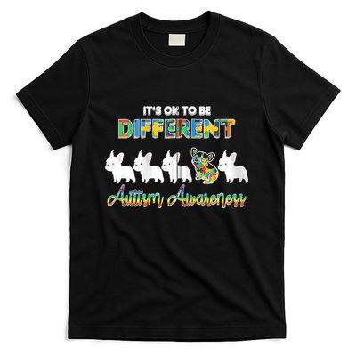 Ok Be Different Dog Puppy Puzzle Autism Awareness Autistic Zip Hoodie T-Shirt