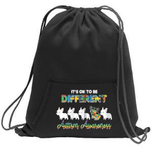 Ok Be Different Dog Puppy Puzzle Autism Awareness Autistic Zip Hoodie Sweatshirt Cinch Pack Bag